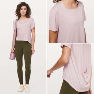 Lululemon Heathered Pink Bliss Fall In Place Short Sleeve Size 6 - 51801